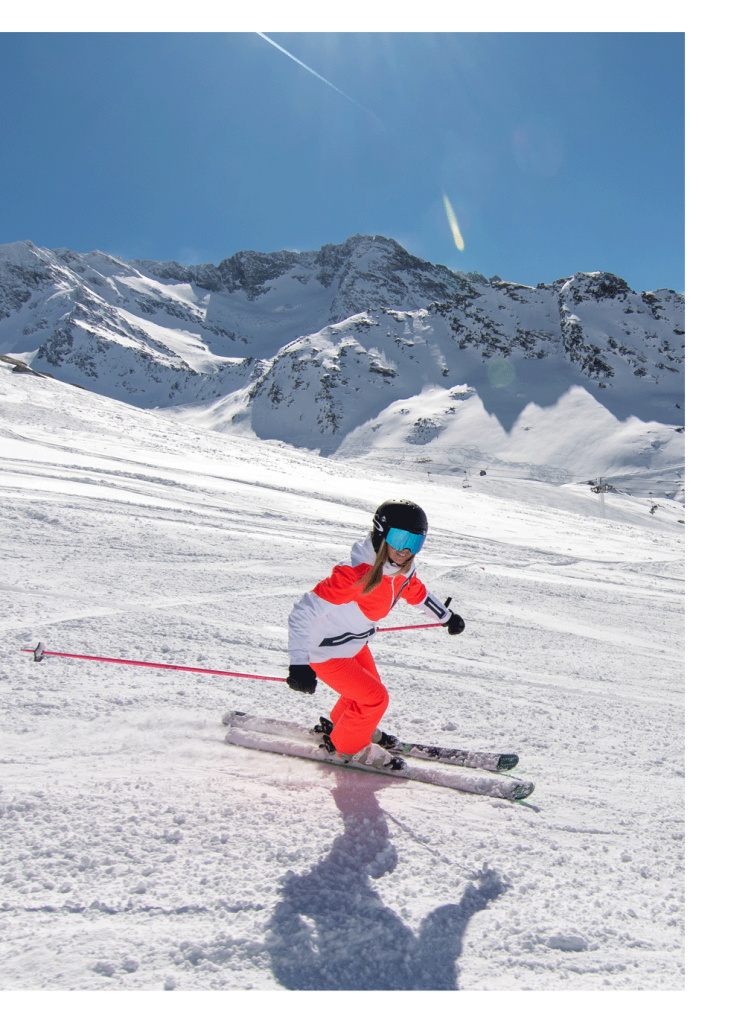 Skieuse sur les pistes